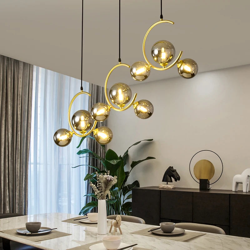 lampe boule en verre nordique décorative et créative - vue 4 sur 16