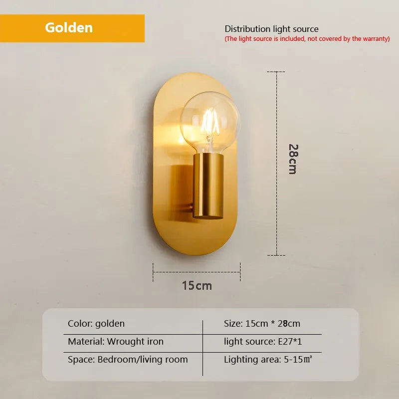 applique murale led verre doré plaque ronde intérieur - vue 6 sur 8