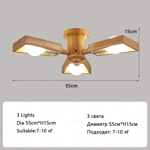 lustre suspendu en bois d'éclairage d'arbre nordique pour décoration - vue 11 sur 10