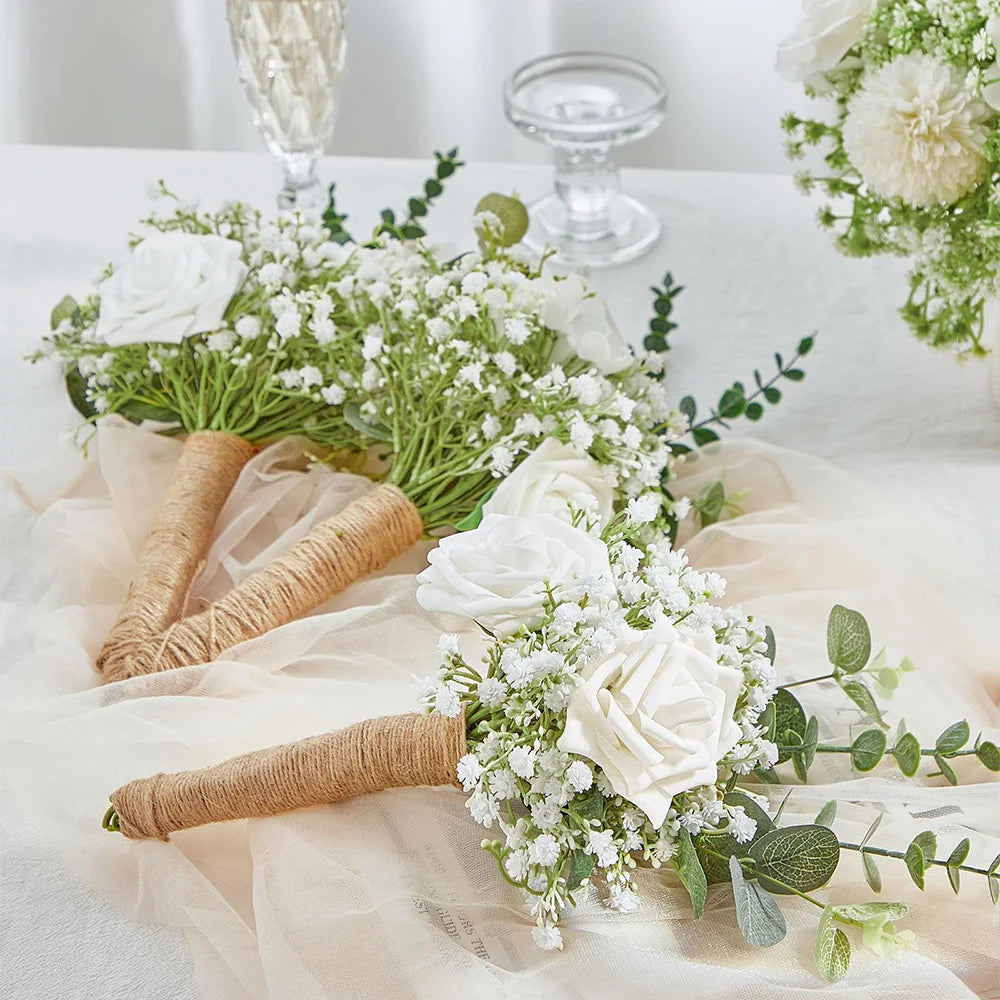 lot de 10 ou 15 fleurs artificielles gypsophile pour décoration mariage - vue 8 sur 9