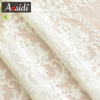 Voilage tulle brodé floral style europe salon chambre
