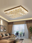 plafonnier led variable en cristal et acier inoxydable pour intérieur moderne