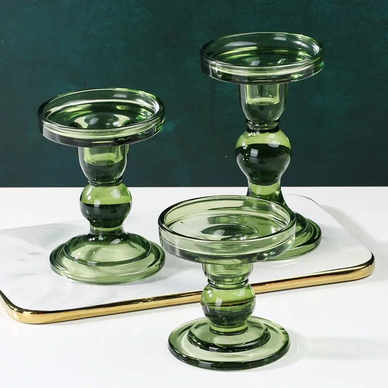 bougeoir en verre vintage style européen décoration intérieure et mariage