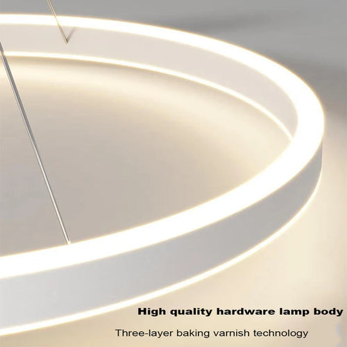 Lustre Simple Noir/Blanc adapté au Salon Salle à Manger Cuisine Rond éclairage décoration intérieure - vue 4 sur 11
