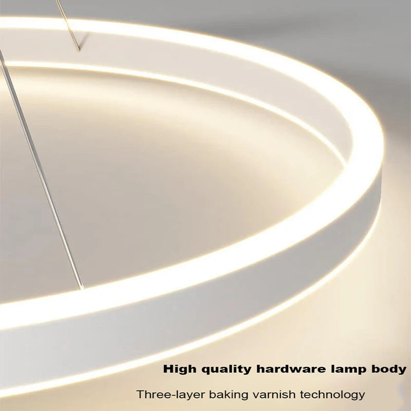 Lustre Simple Noir/Blanc adapté au Salon Salle à Manger Cuisine Rond éclairage décoration intérieure - vue 4 sur 11