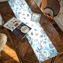 Chemin de table motif vie marine étoiles hippocampes