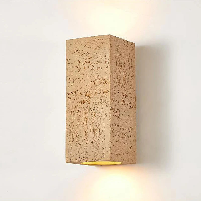 applique led wabi-sabi carrée ciment nordique luminaire décoratif intérieur - vue 11 sur 11