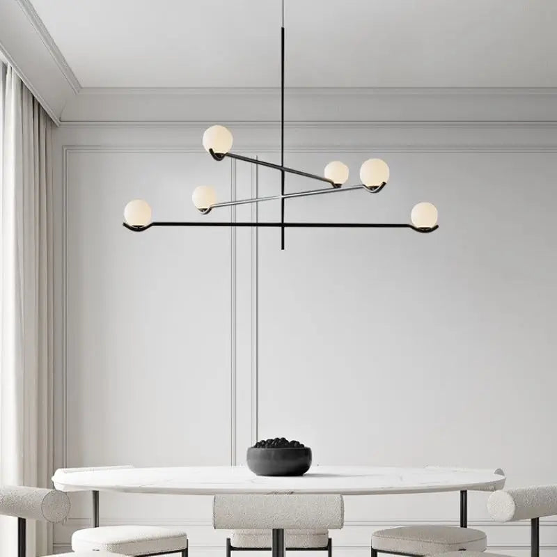 lustre minimaliste boule de verre Luces à LED pour chambre salon salle à manger maison lumière - vue 2 sur 14