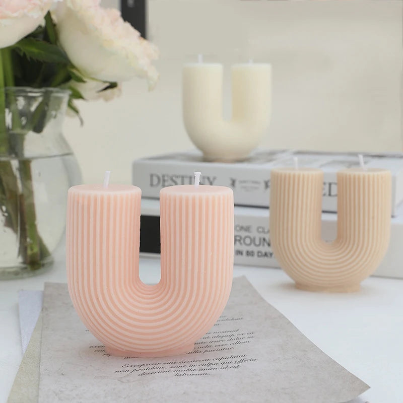 bougies parfumées géométriques en forme de u pour décoration intérieure - vue 6 sur 27