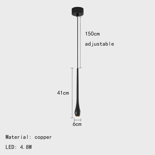 suspension moderne à led avec intensité variable en laiton et cuivre