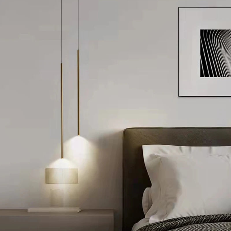 lustres modernes en laiton luminaires fil de corps réglable 4000k - vue 3 sur 10