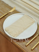 Chemin de table coton gaze retro boho beige