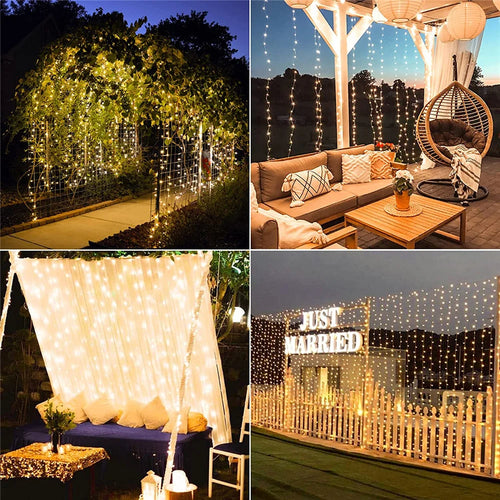 guirlande lumineuse solaire étanche 300 led pour extérieur décoratif - vue 3 sur 9