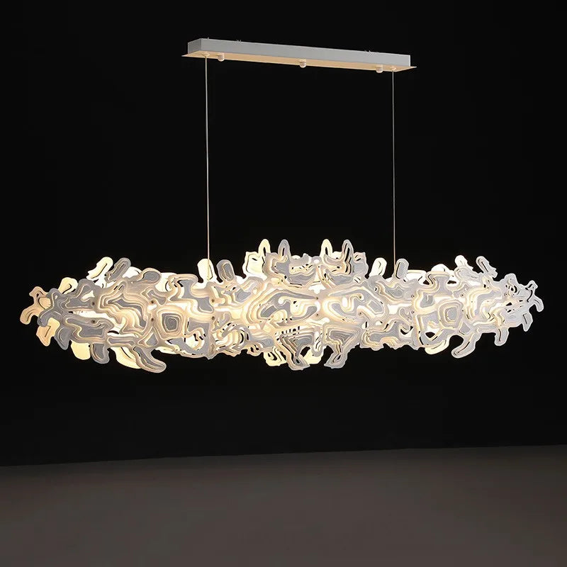 lustre de luxe postmoderne nordique en acier inoxydable pour intérieur