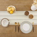 Chemin de table macramé ivoire bohème tissé salon