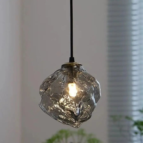 lustre en verre fumé éclairage moderne pour cuisine et bar - vue 2 sur 9