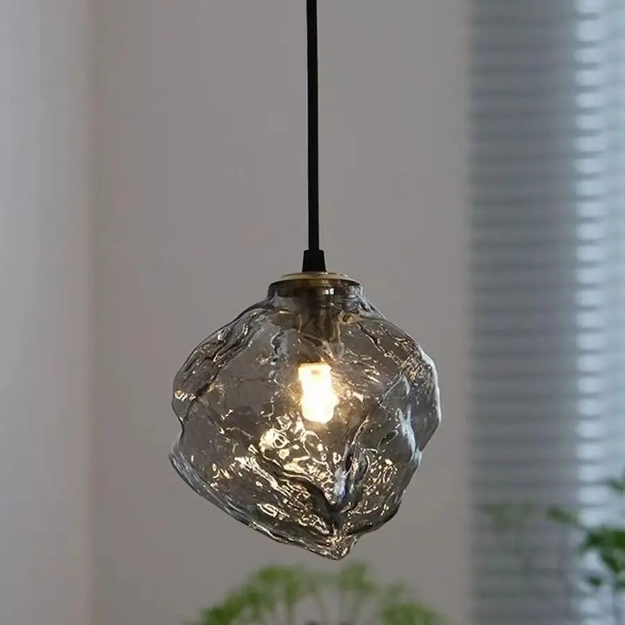 lustre en verre fumé éclairage moderne pour cuisine et bar - vue 2 sur 9