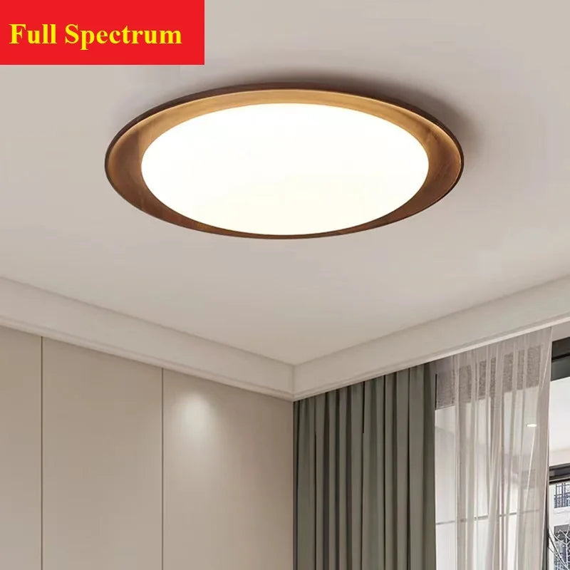 plafonnier wabi-sabi spectre complet led en bois massif rondin
