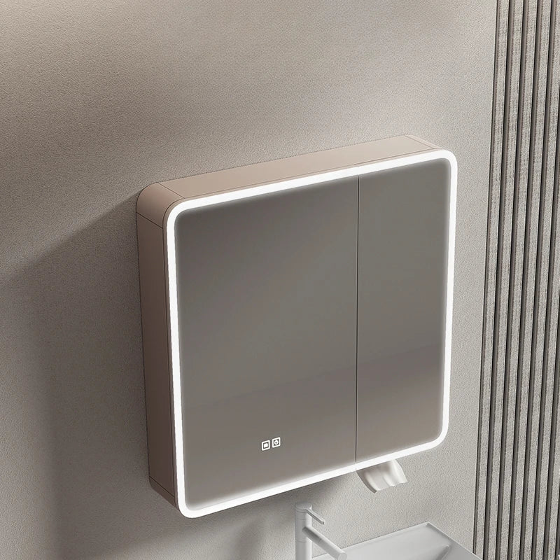 armoire circulaire en aluminium avec miroir éclairage intelligent et rangement - vue 5 sur 32