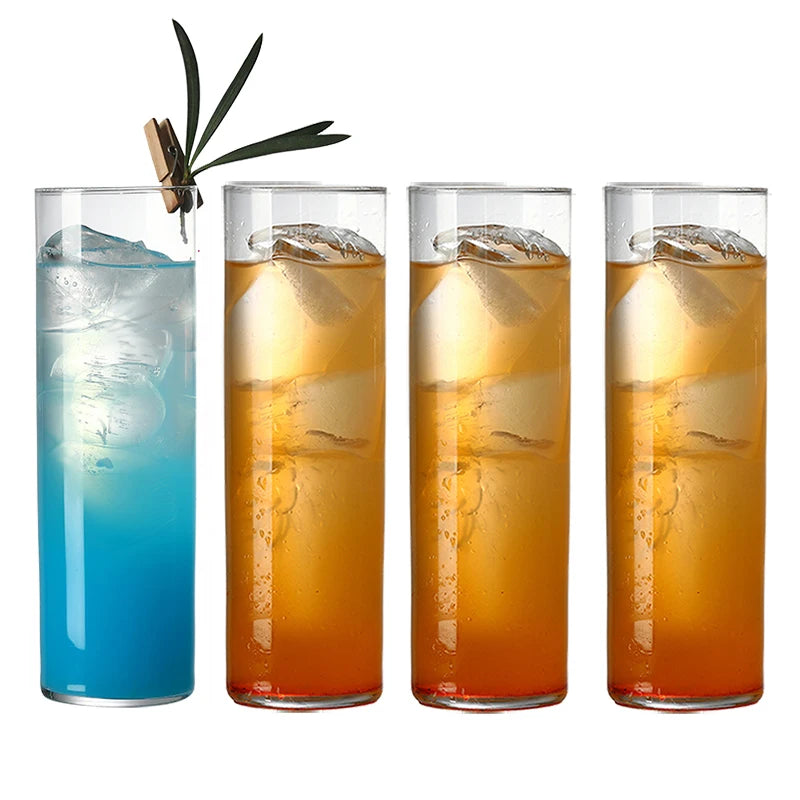 Lot 4 verres collins cristal leger motif strie - vue 2 sur 7