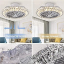 ventilateur de plafond en cristal moderne avec lumière et télécommande