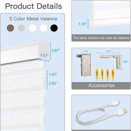 Store enrouleur zébré motorisé connecté wifi jour nuit
