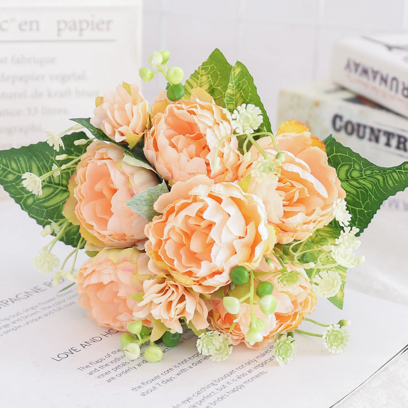 fleurs artificielles soie pivoine hortensia décoration mariage bouquet