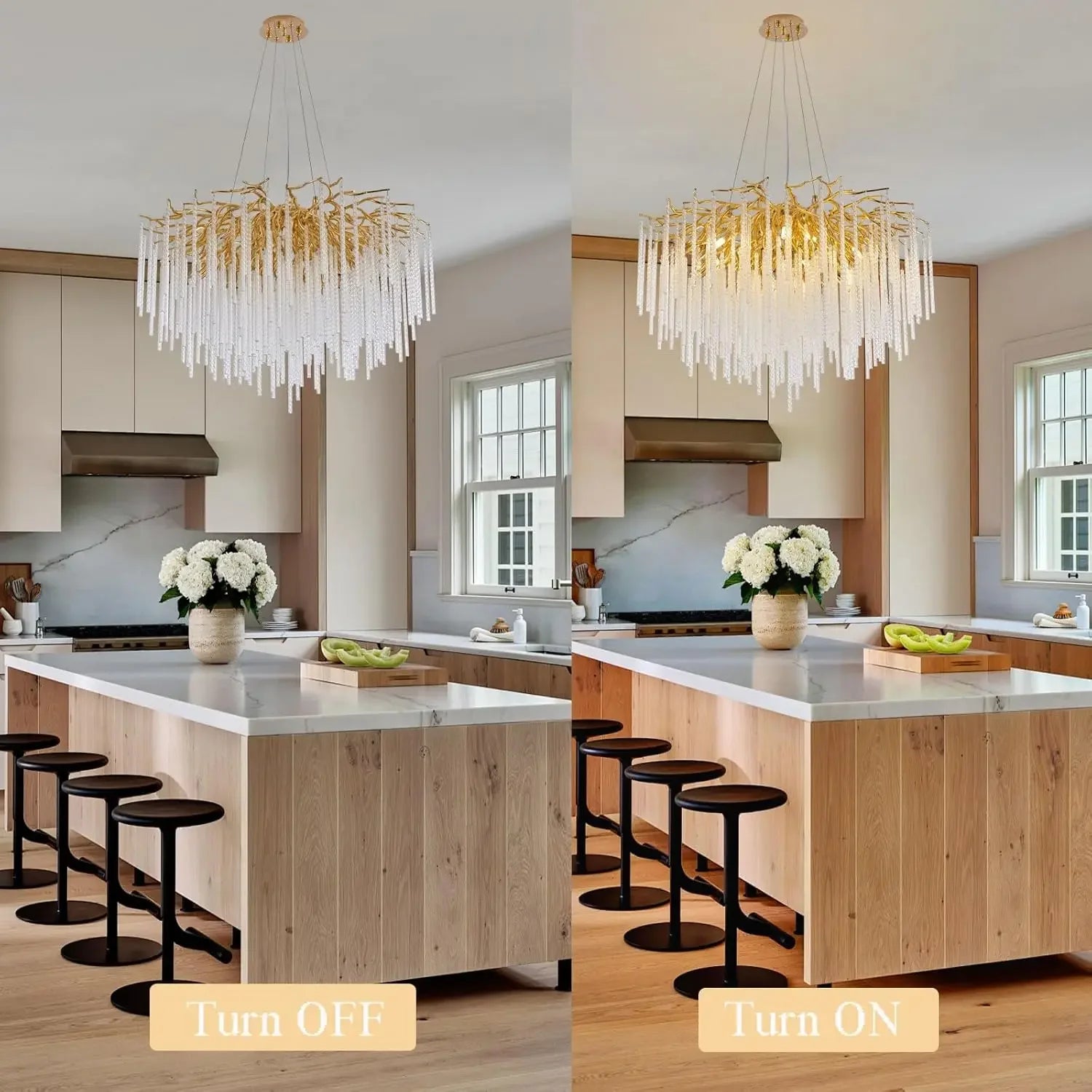 lustre suspendu en cristal doré design moderne pour intérieur élégant - vue 5 sur 9