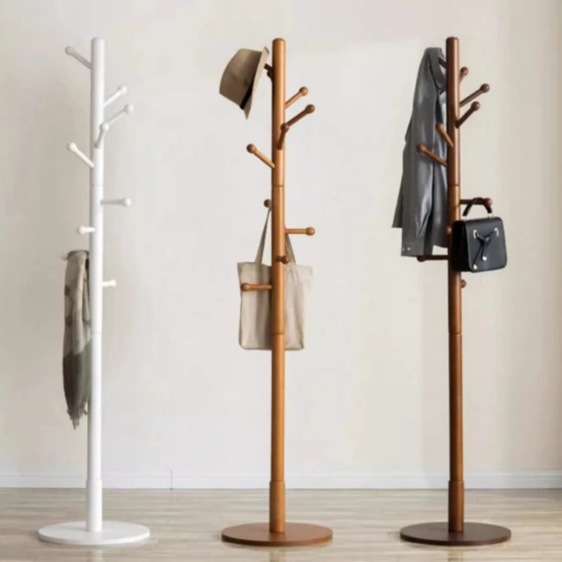 porte-manteau vertical en bois massif design moderne pour vêtements - vue 6 sur 8