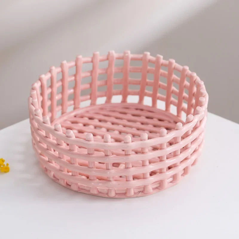 panier de rangement en céramique pour fruits et ustensiles de cuisine - vue 18 sur 21