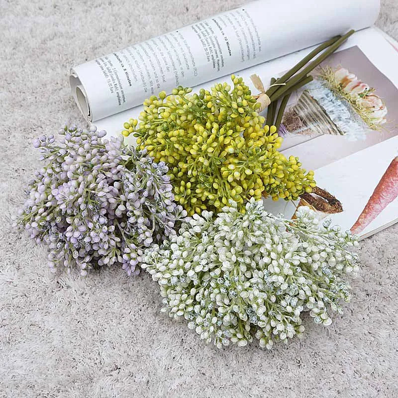 lot de 3 bouquets de riz artificiel pour décoration et arrangement floral - vue 7 sur 12