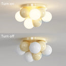 lustre nordique bulle ronde led pour chambre d'enfant