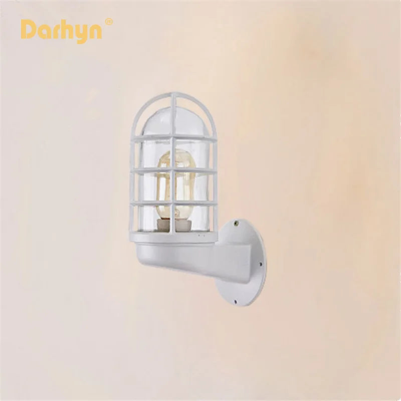 Applique murale led en verre rétro étanche pour extérieur et intérieur