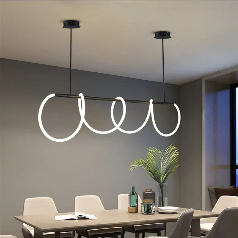Nordic Modern Round Ceiling Chandelier For Living Room Restaurant Bedroom Hotel Home Decor Hanging Led Lamp Lustre Lighting - vue 4 sur 16