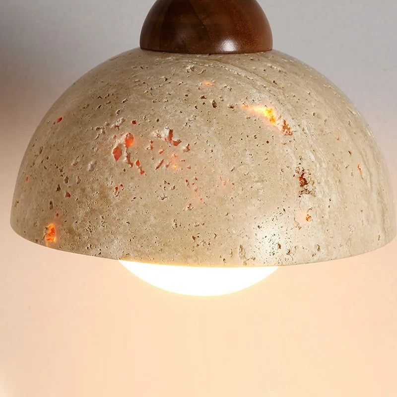 lustre en bois avec suspension et éclairage led - vue 4 sur 9