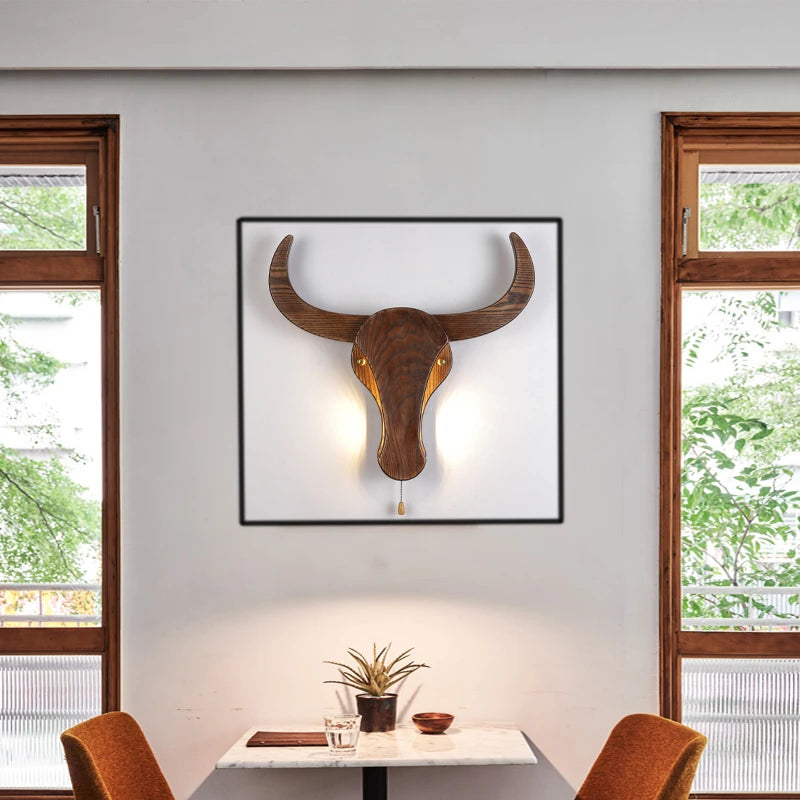 Applique murale LED rétro en bois - vue 5 sur 8