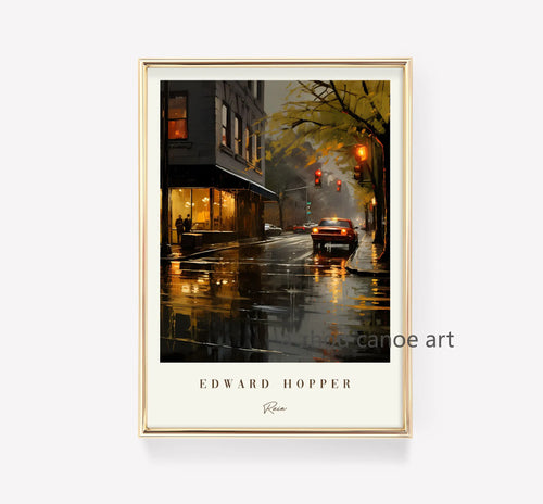 bibliothèque d'oeuvres d'art classique edward hopper décoration murale moderne