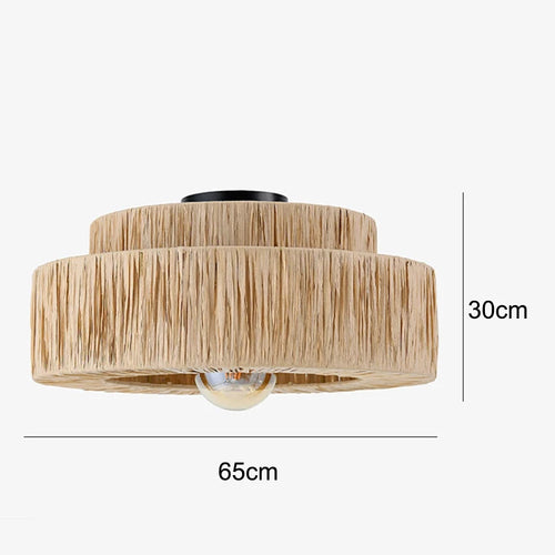 lustre en rotin style japonais fait à la main créatif - vue 12 sur 17