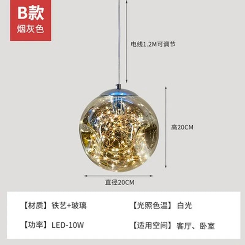 lustre nordique étoilé en verre pour décoration moderne - vue 20 sur 24