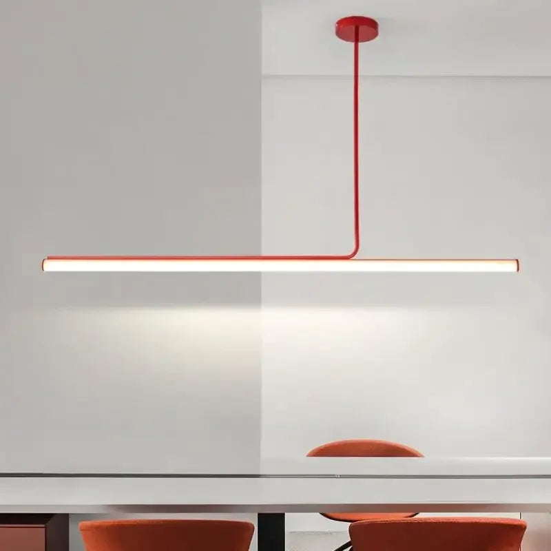 SANDYHA Nordique Design Minimaliste Bande Suspension Art Long Tube Lustre Salon Salle à Manger Cuisine Île Luminaires