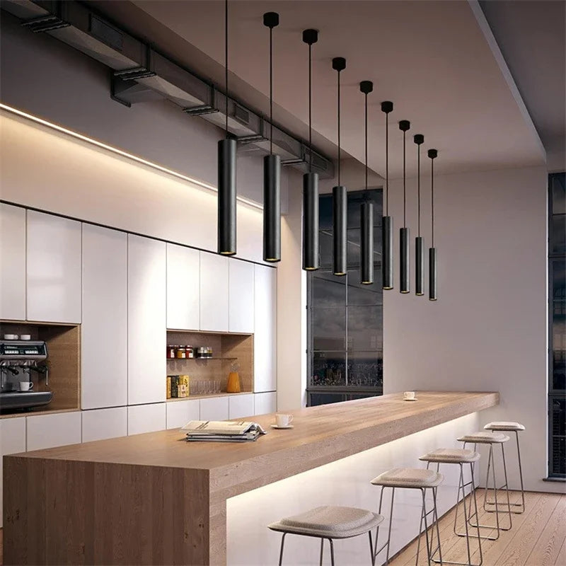 suspension moderne cylindrique pour décoration intérieure nordique - vue 5 sur 12