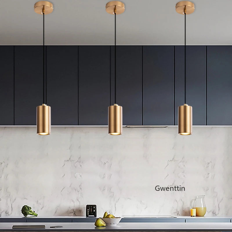 lustre moderne en or pour décoration intérieure avec lumières led - vue 4 sur 9