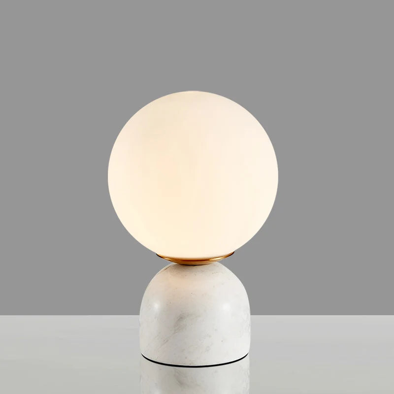 Lampe de table LED en verre et marbre - vue 3 sur 9