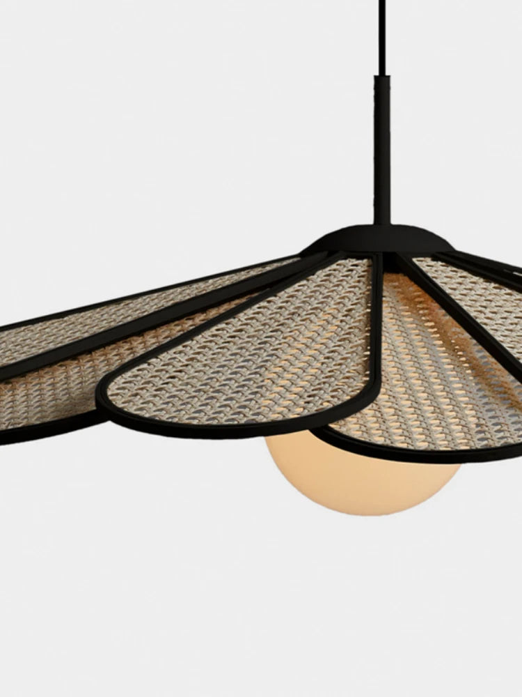 lustre créatif en rotin style japonais moderne pour intérieur élégant - vue 5 sur 8