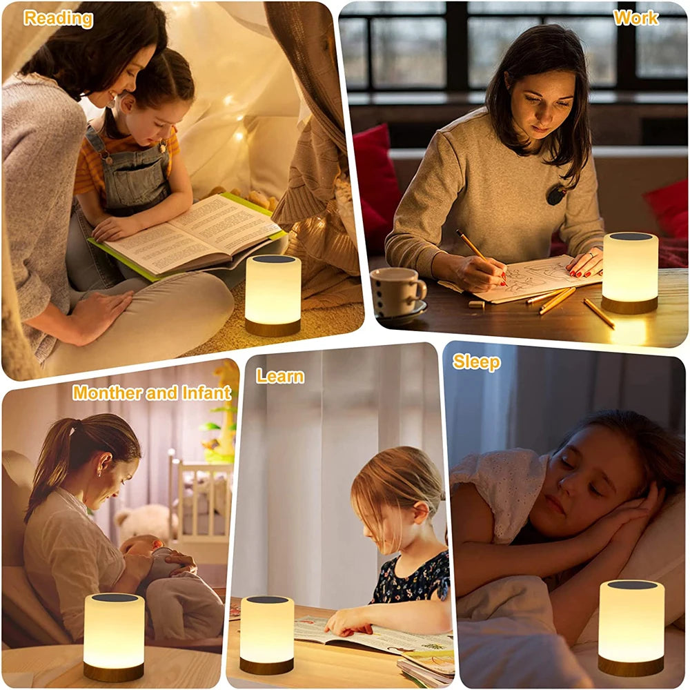 Lampe tactile LED lampe de table lampe de chevet lampe de table RVB lampe de chambre avec capteur tactile lampe de bureau portable lumière RVB pour cadeaux pour enfants - vue 11 sur 10