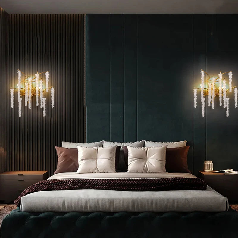 applique murale led moderne en cristal design art déco - vue 4 sur 10