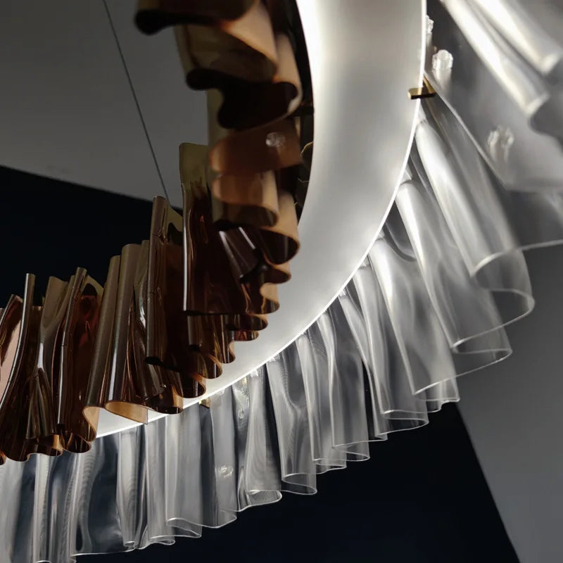 lustre acrylique pétale design italien nordique moderne éclairage art - vue 6 sur 5