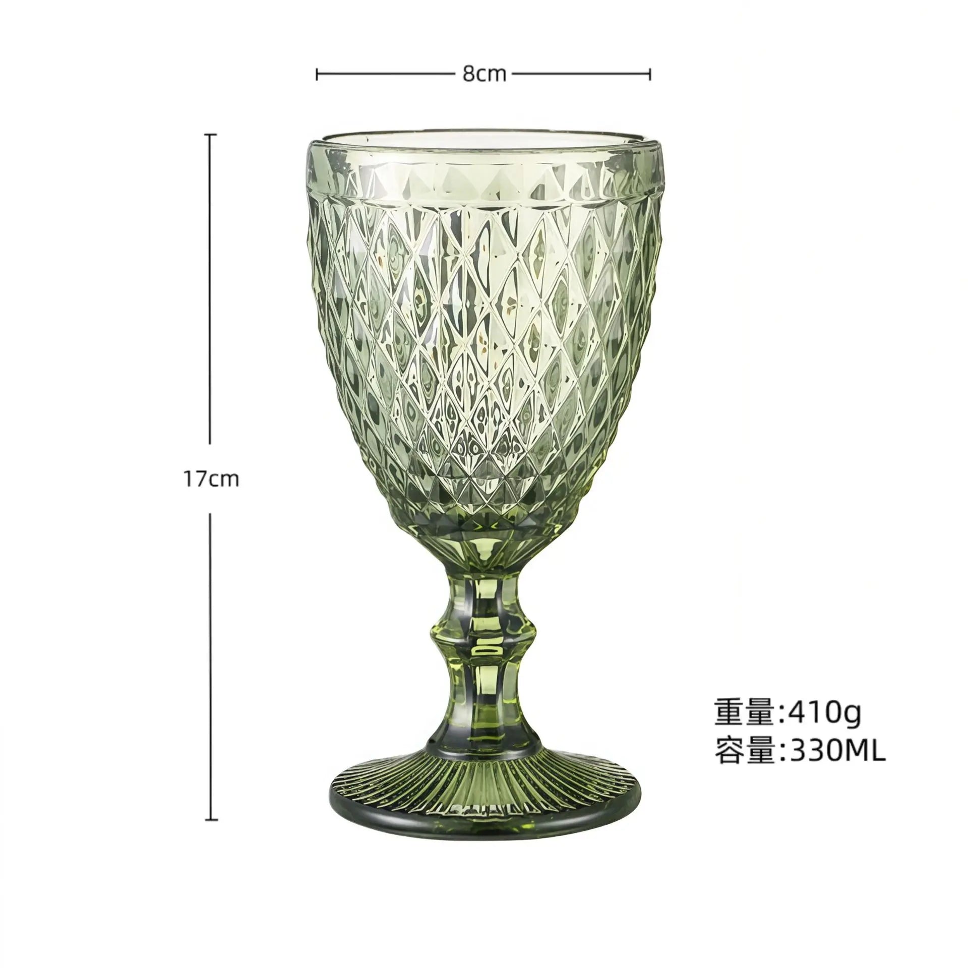 Verre à vin relief épais style rétro européen