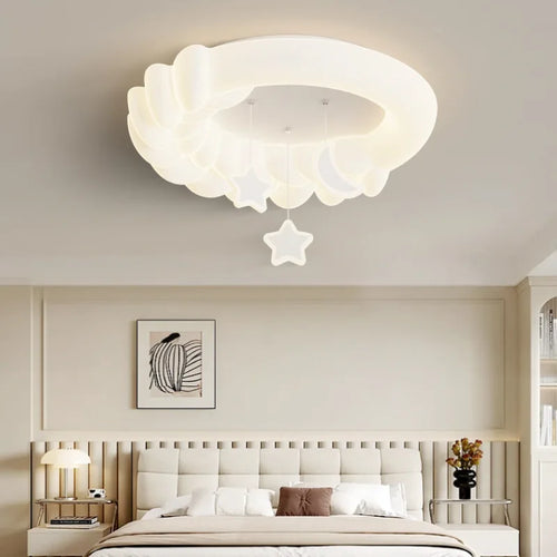 plafonnier romantique avec coeur lune étoile veilleuses nuage led