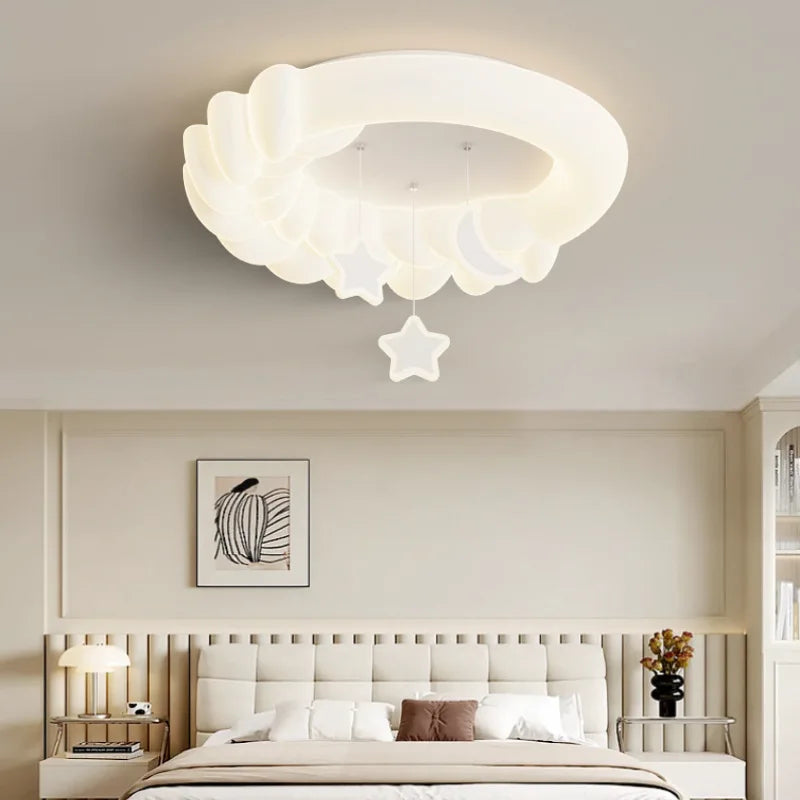 plafonnier romantique avec coeur lune étoile veilleuses nuage led